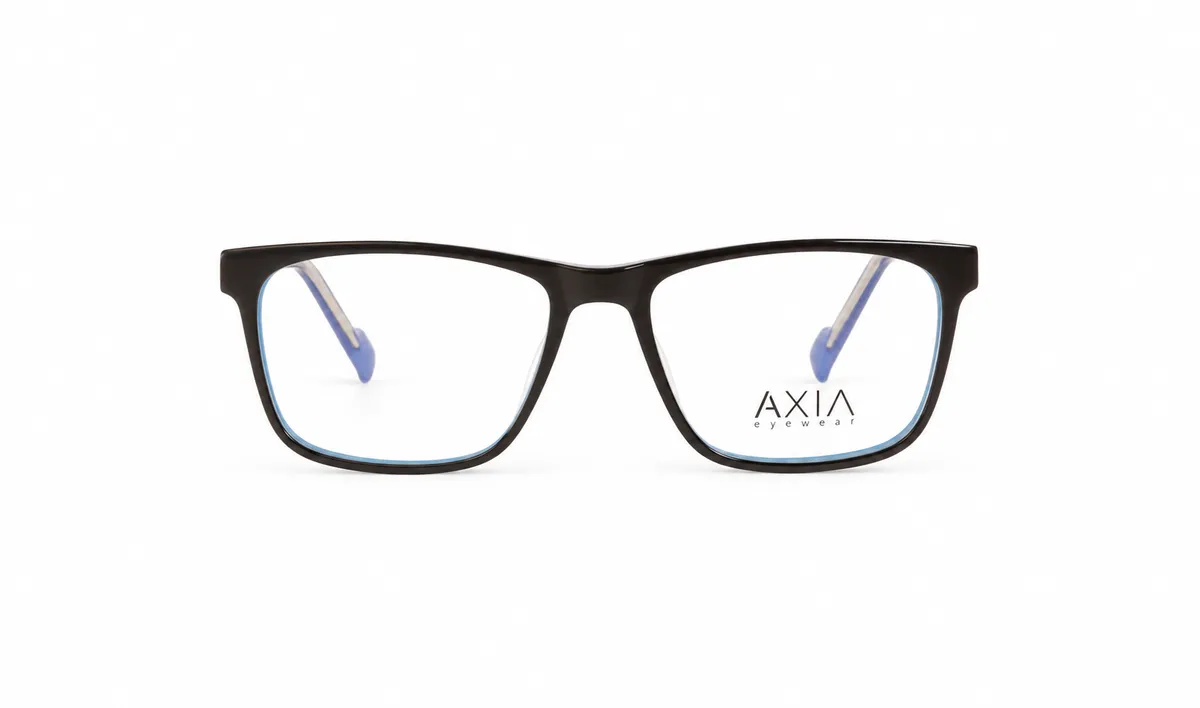 Armazón óptico AXIA Negro, negro · detalle azul, vista 1